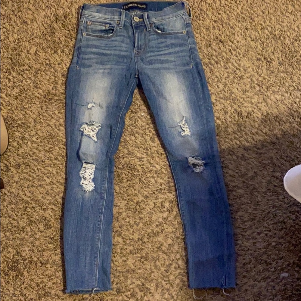 Express cropped leggings mid rise (denim)